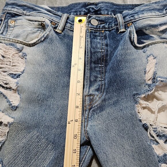 Levis 501 CT Jeans 34X32 Taper Fit Distressed Button Fly Denim READ - Picture 9 of 11